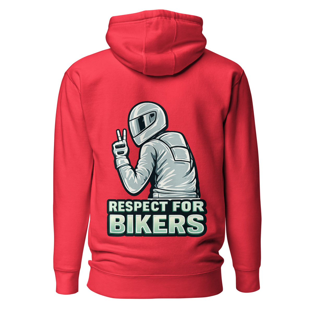 Respect for Bikers – Unisex Hoodie (Backprint) – rot, Rückansicht