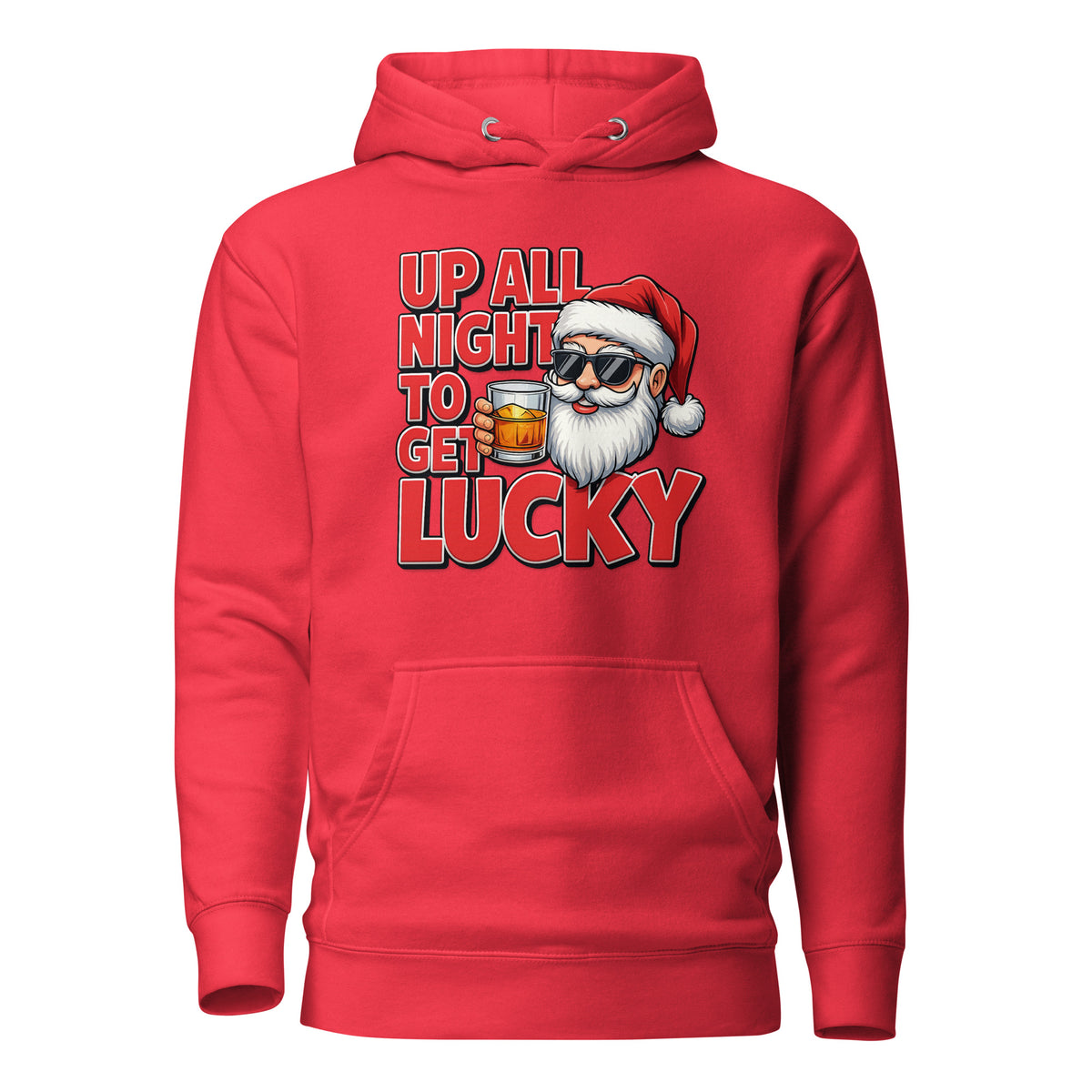 Up All Night To Get Lucky – Unisex Hoodie – rot, Vorderansicht
