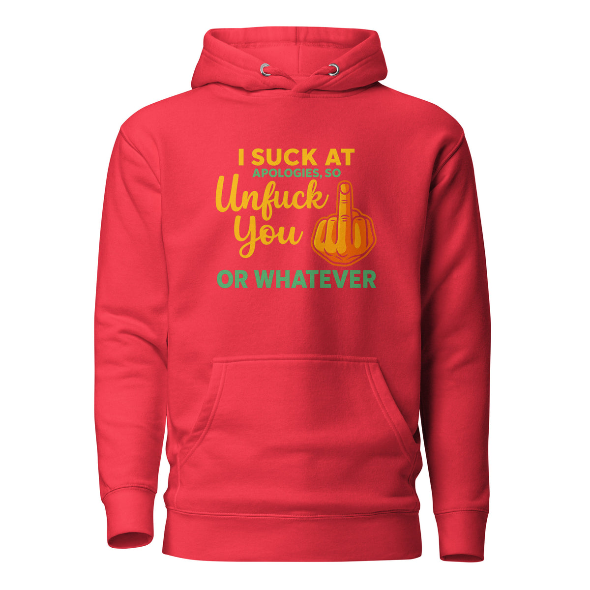 Unfuck You – Unisex Hoodie – rot, Vorderansicht