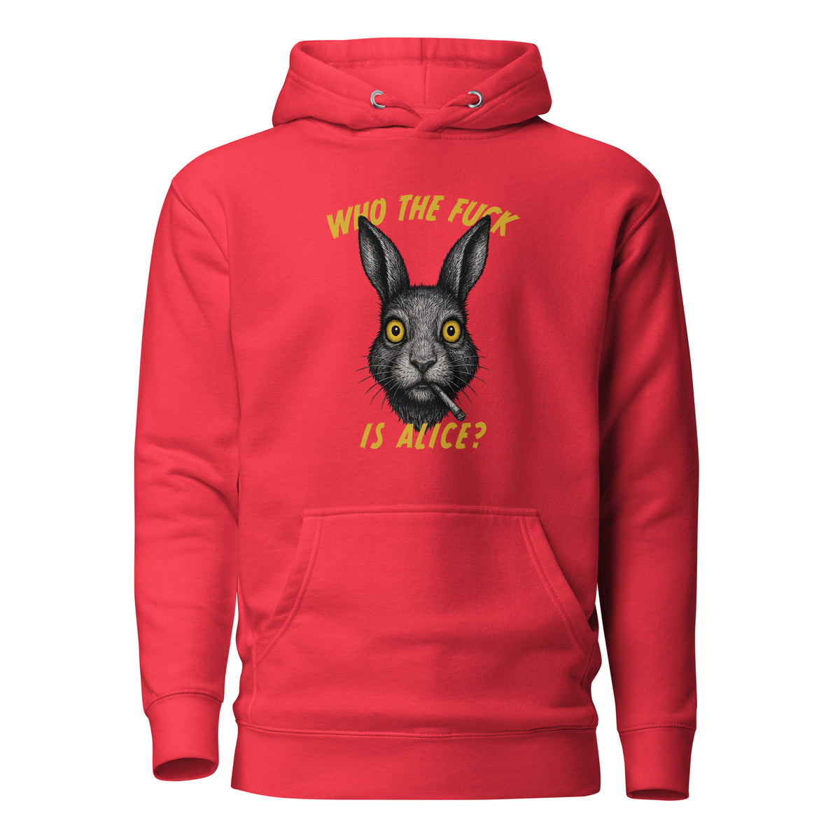 Who the F*ck is Alice? – Unisex Hoodie – rot, Vorderansicht