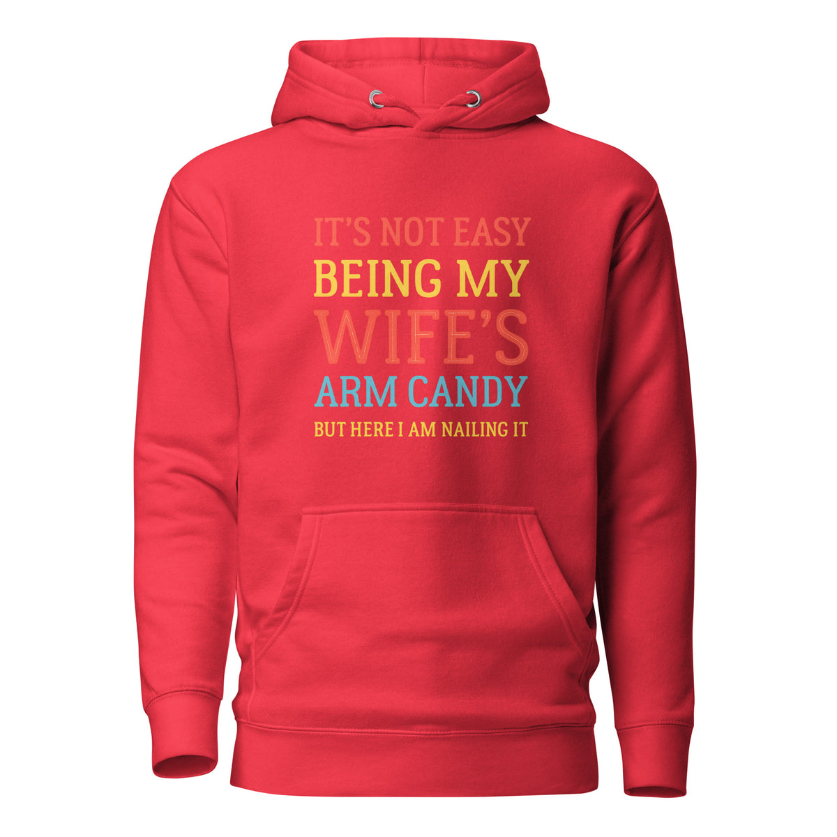 Wife’s Arm Candy – Unisex Hoodie – rot, Vorderansicht