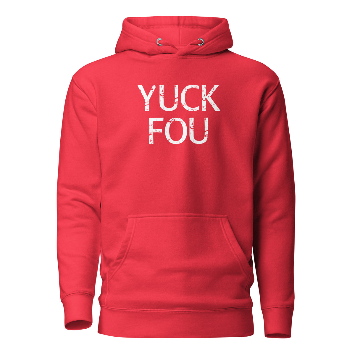Yuck Fou – Unisex Hoodie – rot, Vorderansicht