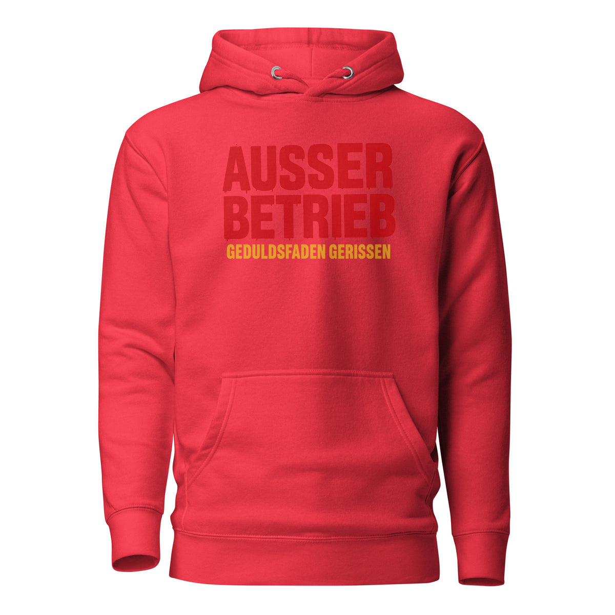 Außer Betrieb – Geduldsfaden gerissen Unisex Hoodie – rot, Vorderansicht