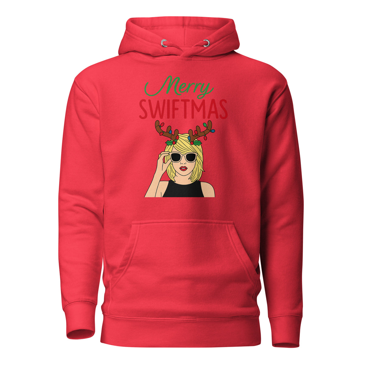 Merry Swiftmas Unisex Hoodie – rot, Vorderansicht