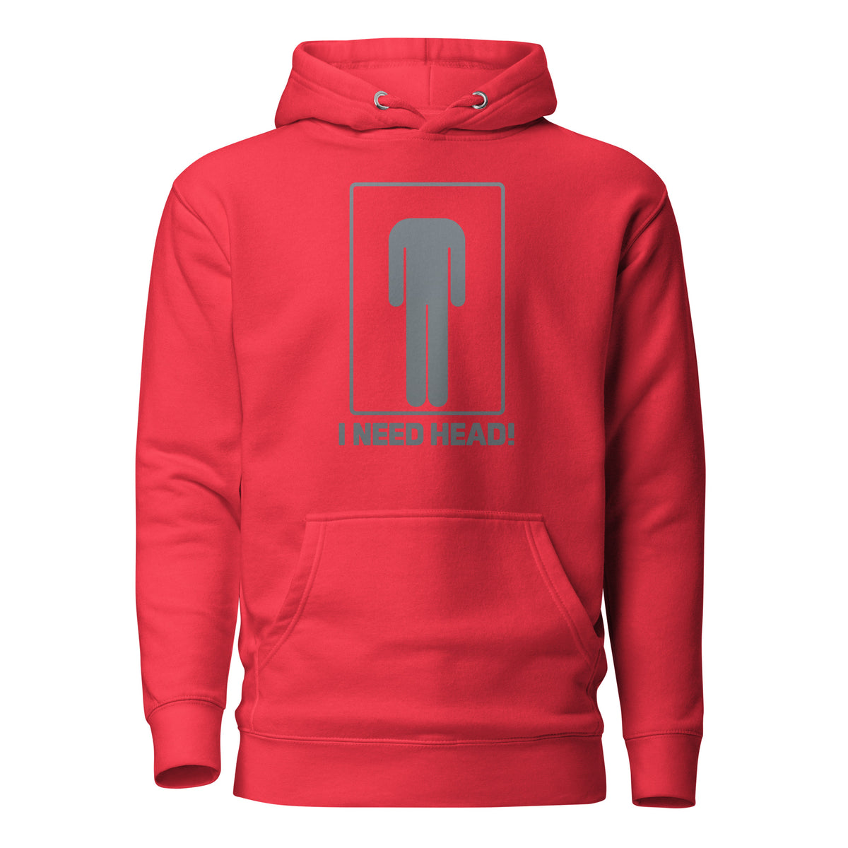 I Need Head. – Unisex Hoodie – rot, Vorderansicht