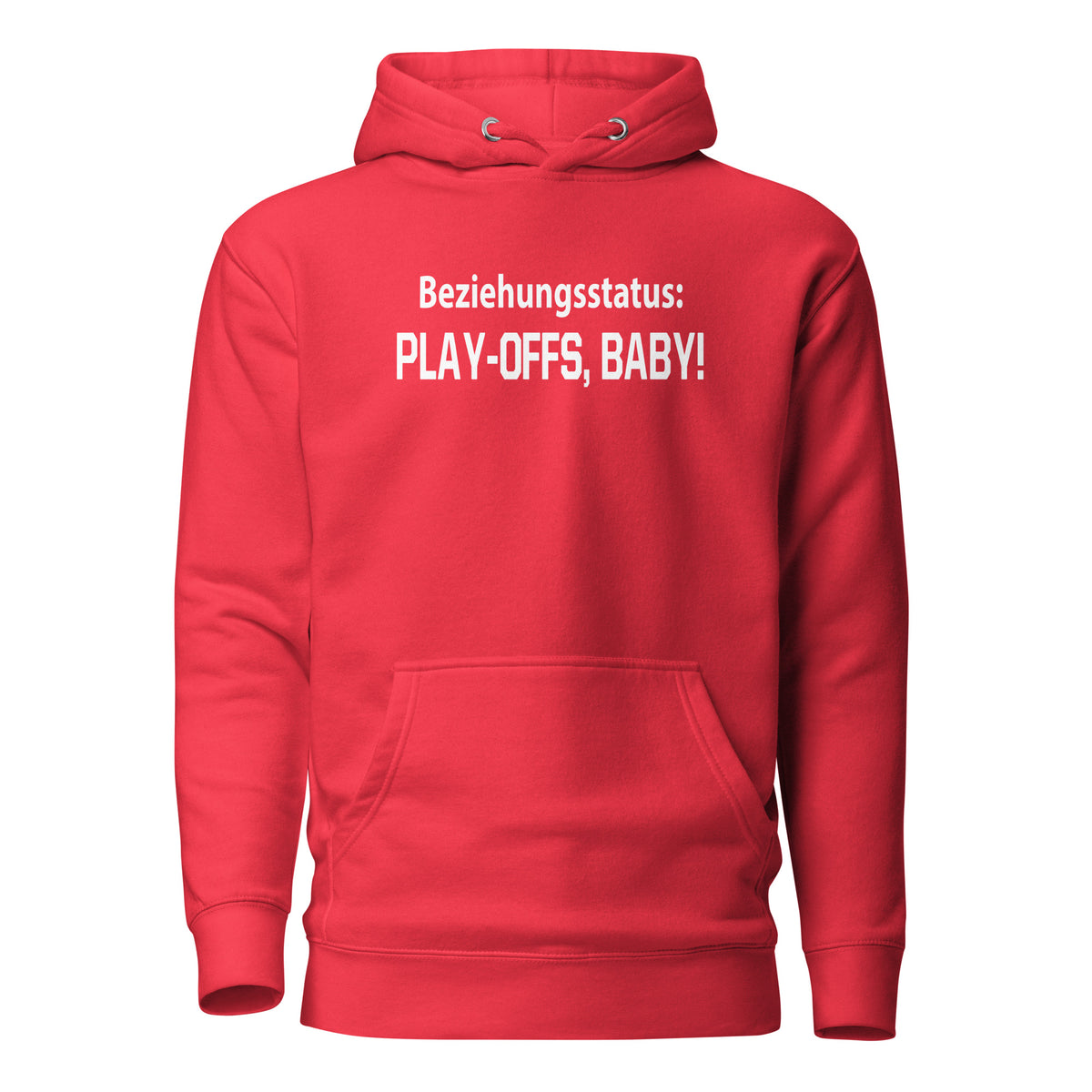 Beziehungsstatus: Play-Offs, Baby! – Unisex Hoodie – rot, Vorderansicht