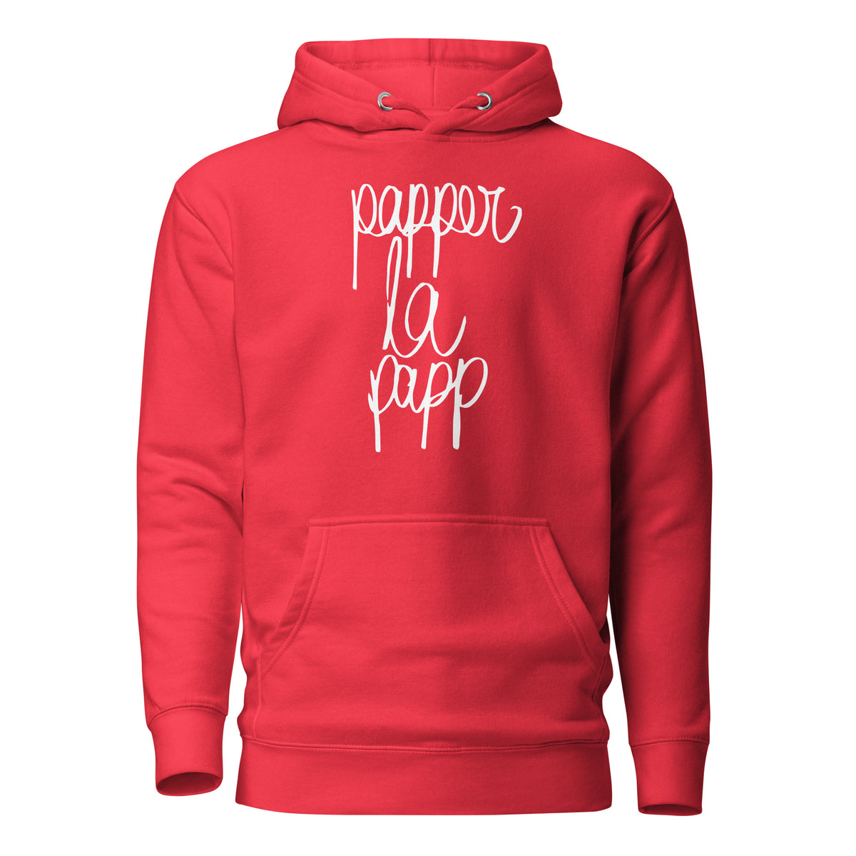 Papper la Papp – Unisex Hoodie – rot, Vorderansicht