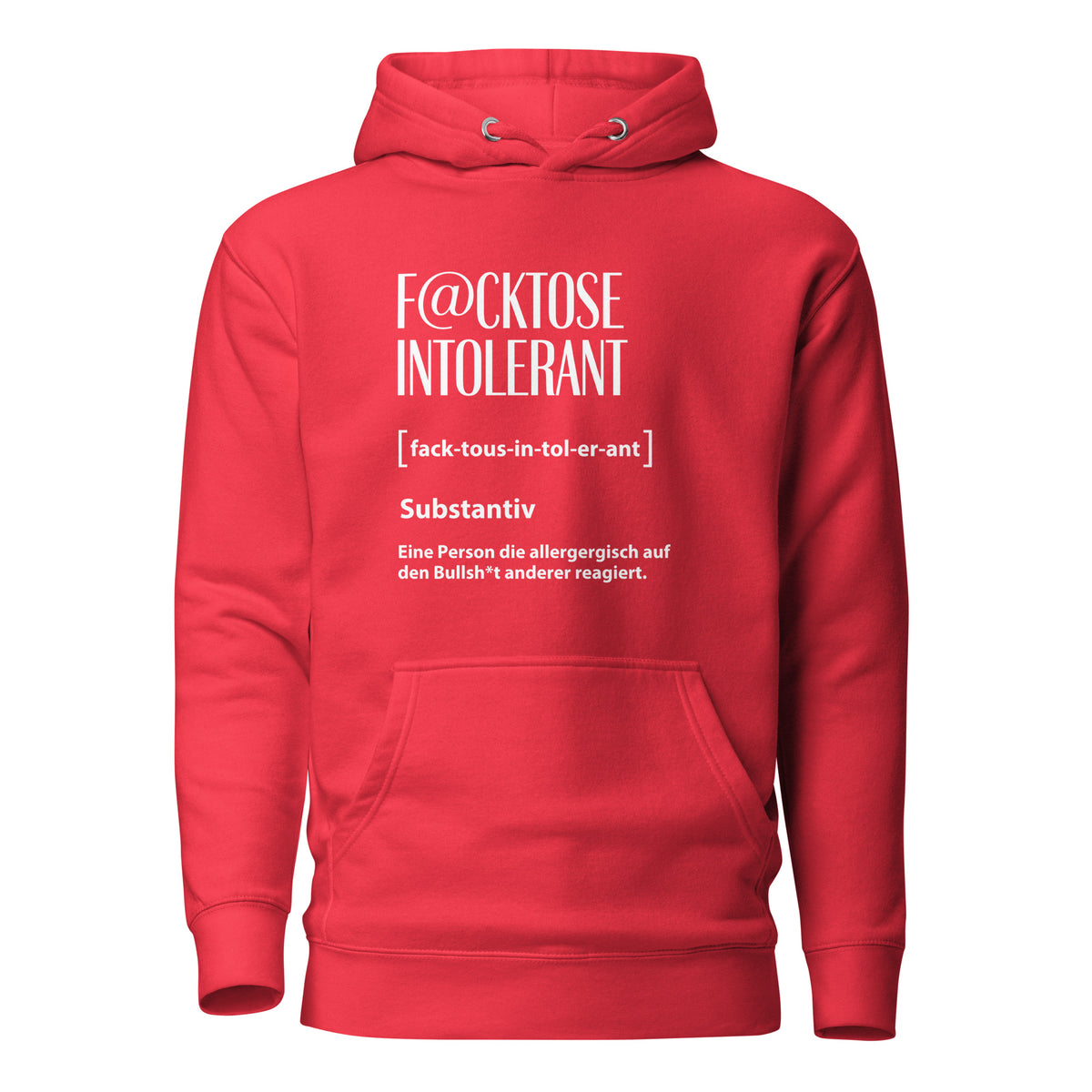 F@cktoße Intolerant - Unisex Hoodie – rot, Vorderansicht