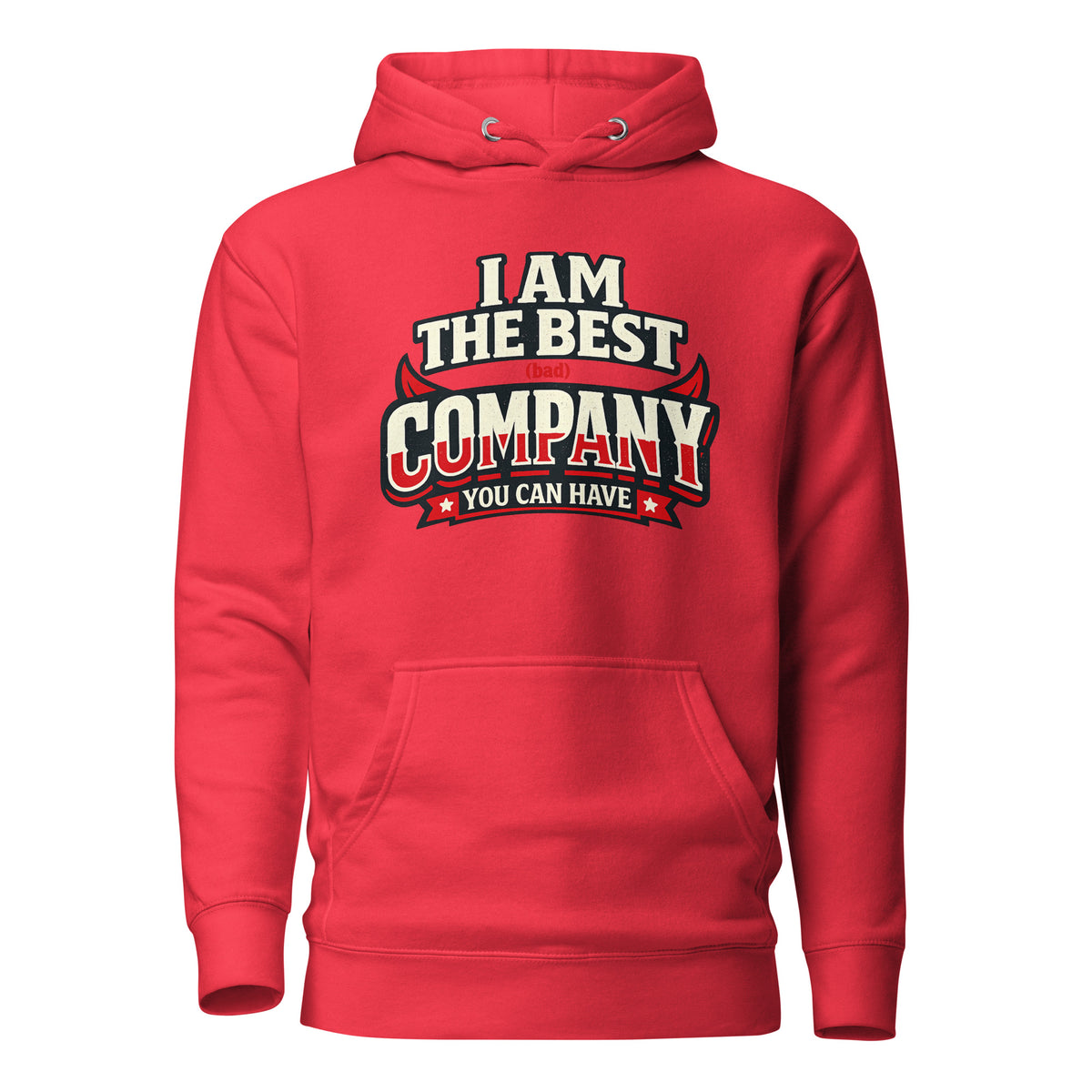 I Am The Best (Bad) Company – Statement Hoodie – rot, Vorderansicht