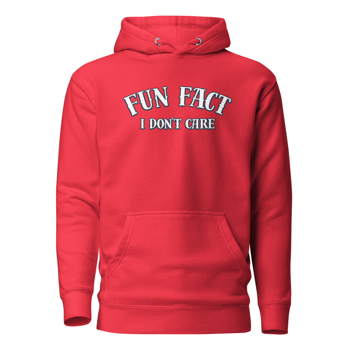 Fun Fact I Don’t Care Hoodie – rot, Vorderansicht