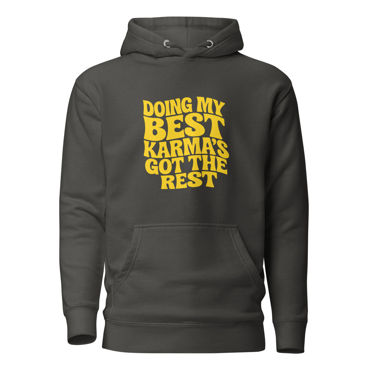 Doing my best – Karma’s got the rest – Hoodie – schwarz, Vorderansicht