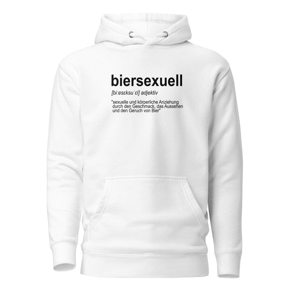 Biersexuell – Unisex Hoodie – weiß, Vorderansicht