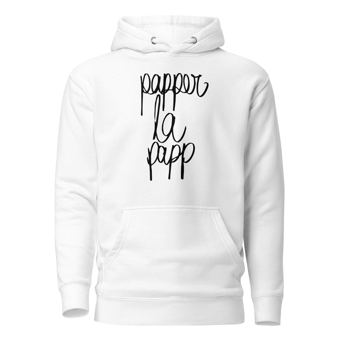Papper la Papp – Unisex Hoodie – weiß, Vorderansicht