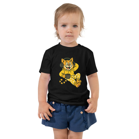 Boom-Box-Katze „DJ Miauw“ – Kinder T-Shirt