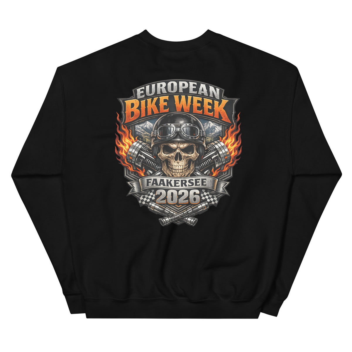 European Bike Week 2026 – Biker Sweater – schwarz, Rückansicht
