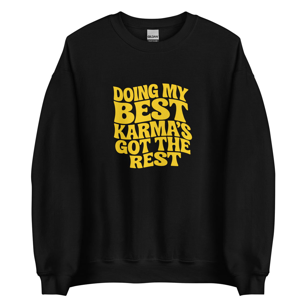 Doing my best – Karma’s got the rest – Sweater – schwarz, Vorderansicht