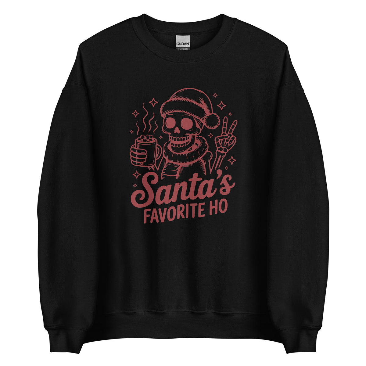 Santa’s Favorite Ho – Unisex Sweater – schwarz, Vorderansicht