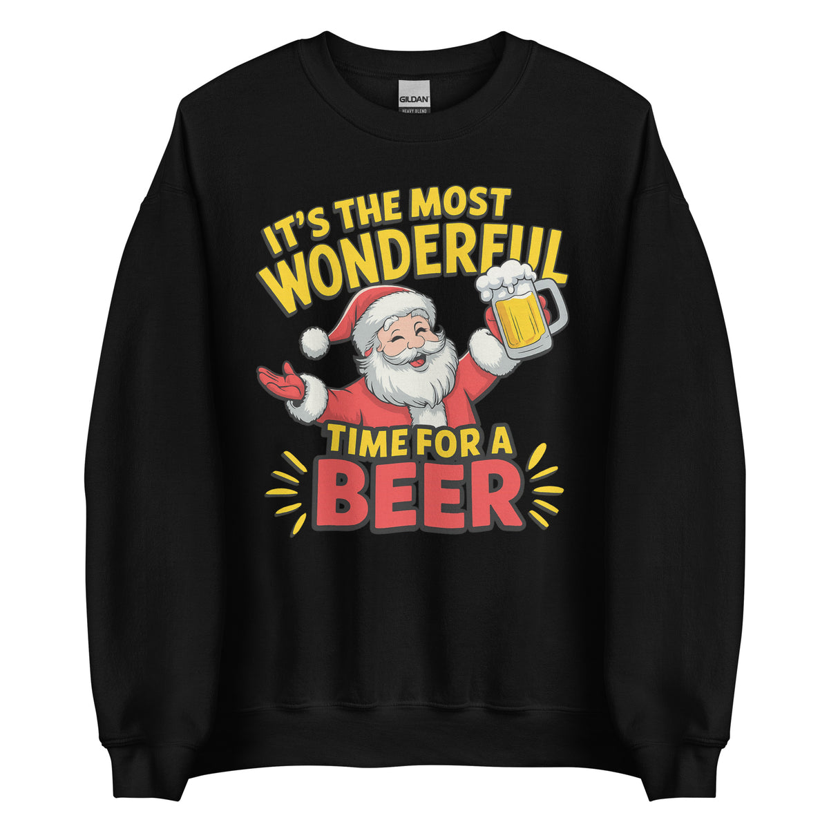 It’s the Most Wonderful Time for a Beer – Unisex Sweater – schwarz, Vorderansicht