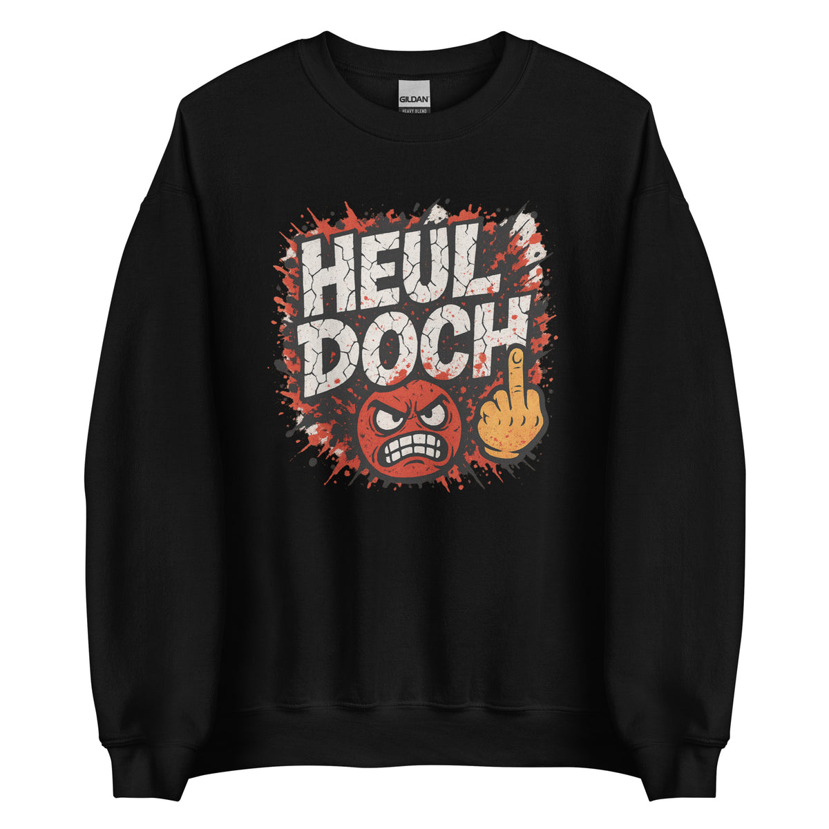 Heul doch – Unisex Sweater – schwarz, Vorderansicht