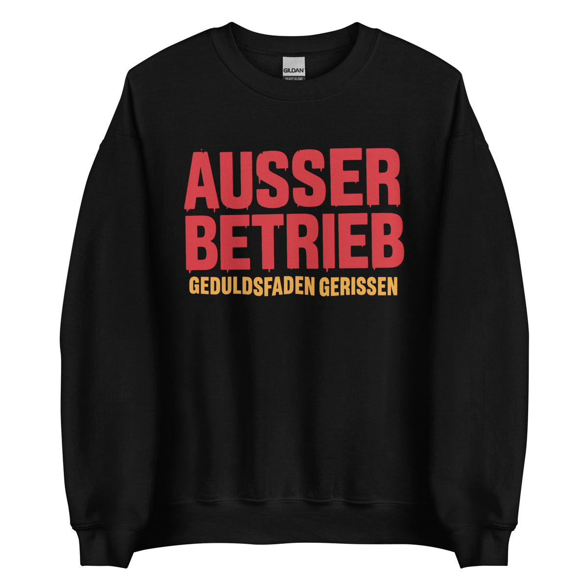Außer Betrieb – Geduldsfaden gerissen Unisex Sweater – schwarz, Vorderansicht