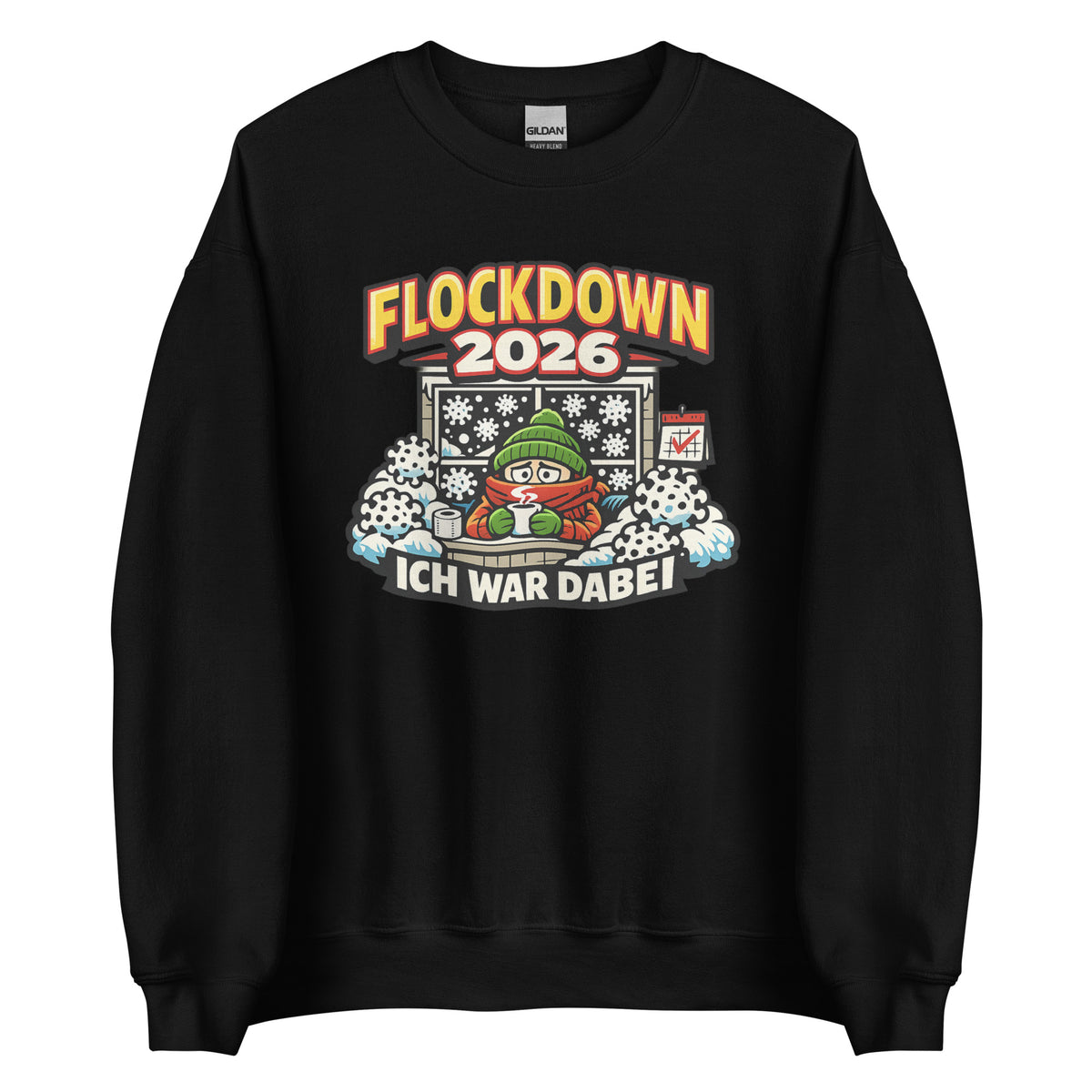 Flockdown 2026 – Ich war dabei – Unisex Sweater – schwarz, Vorderansicht