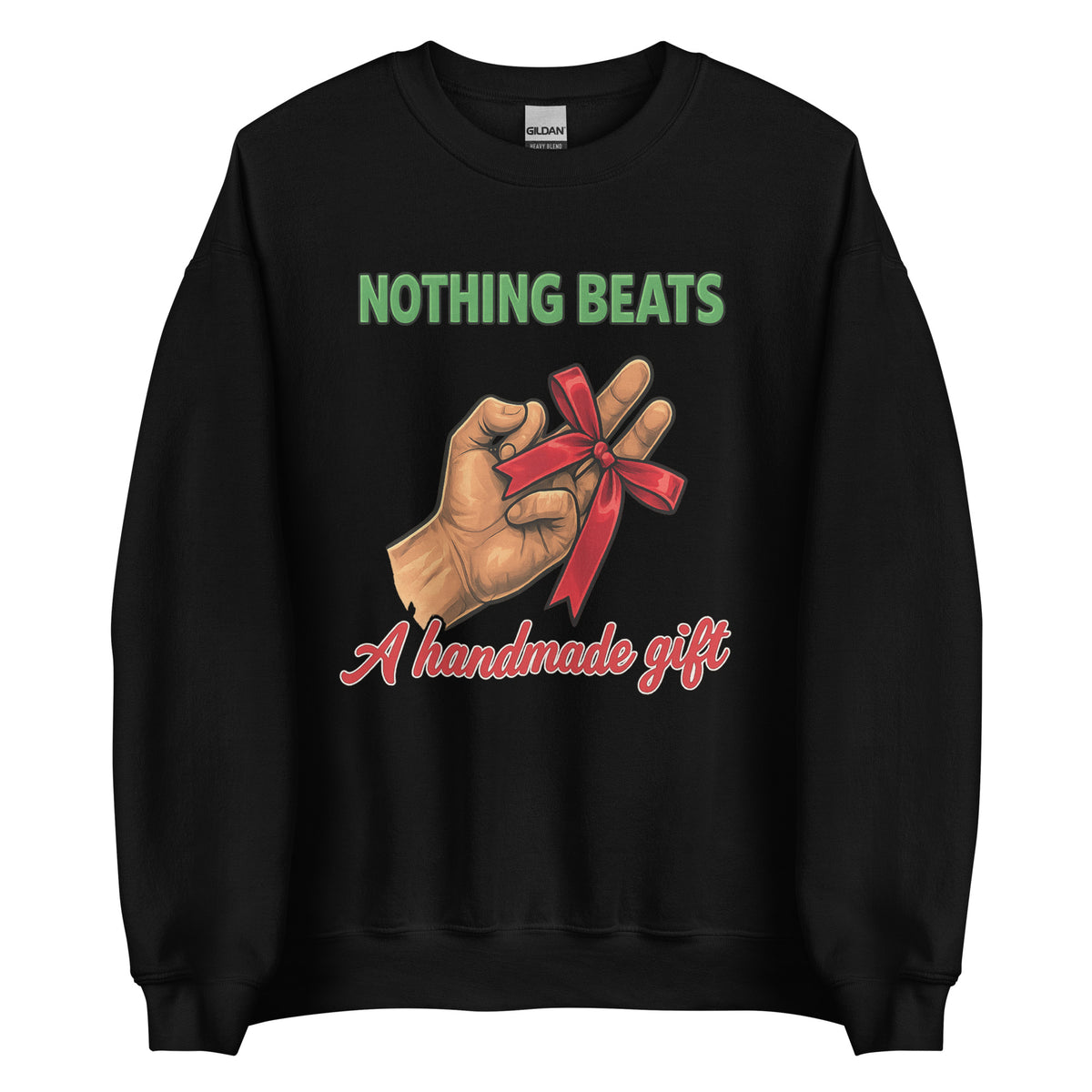 Nothing Beats a Handmade Gift – Unisex Sweater – schwarz, Vorderansicht