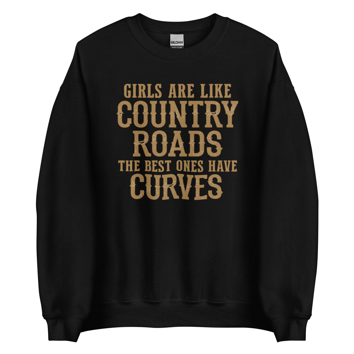 Girls Are Like Country Roads – Unisex Sweater – schwarz, Vorderansicht