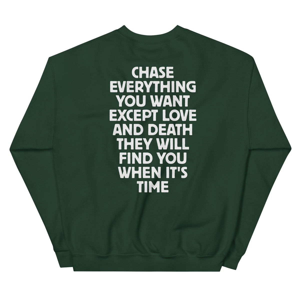 Chase Everything You Want – Statement Sweater (Backprint) – grün, Rückansicht