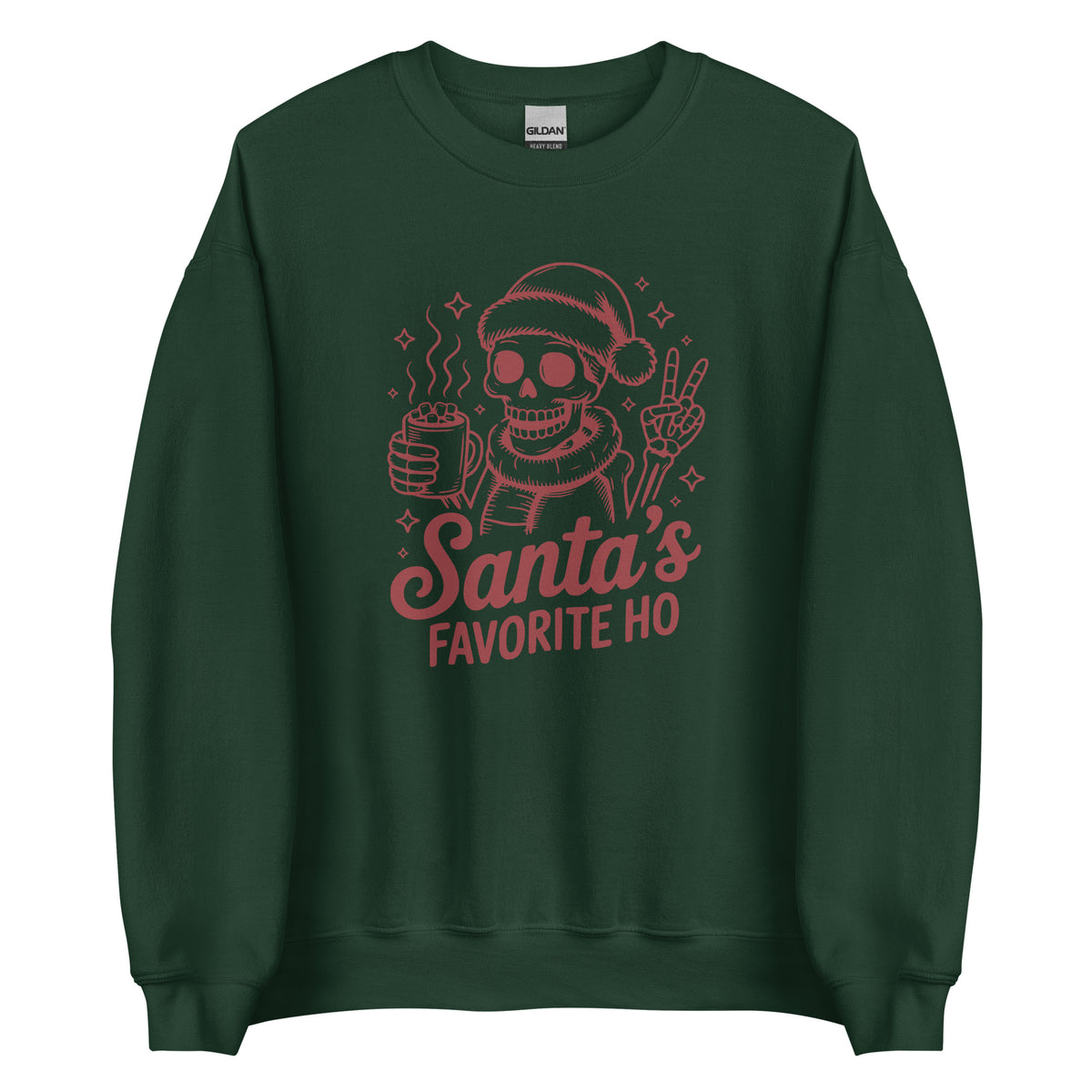 Santa’s Favorite Ho – Unisex Sweater – grün, Vorderansicht