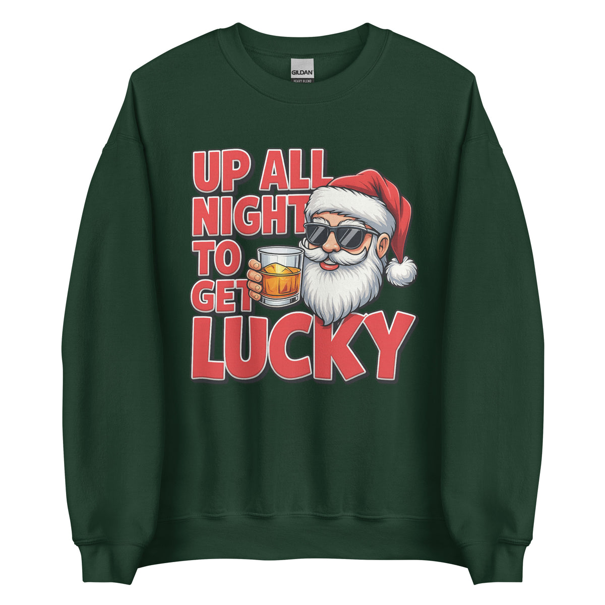 Up All Night To Get Lucky – Unisex Sweater – grün, Vorderansicht