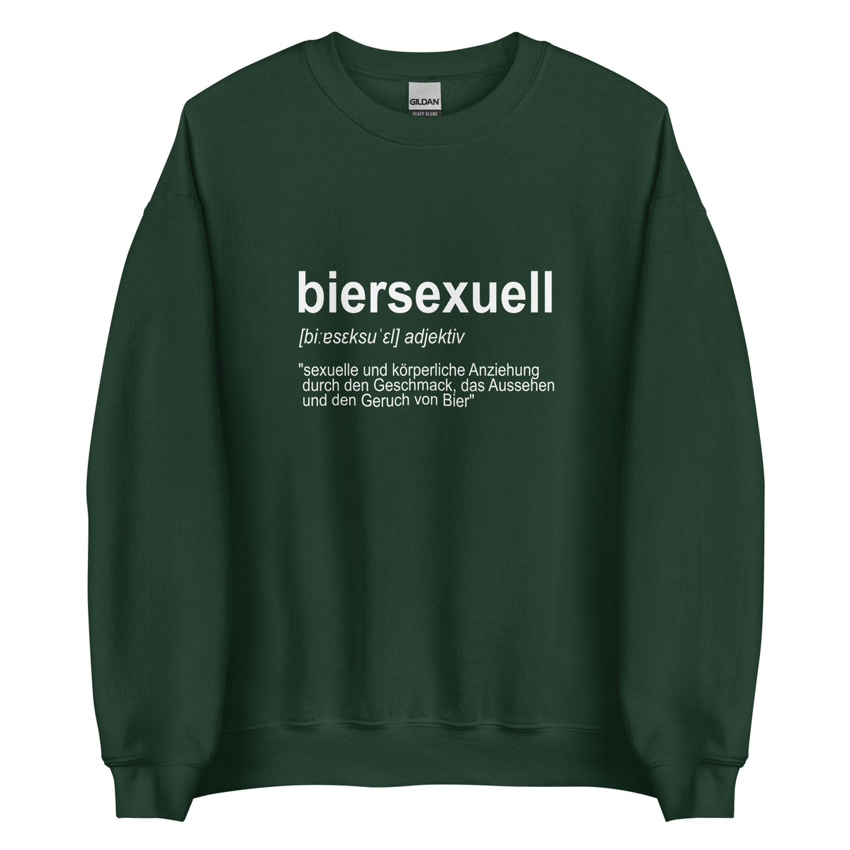 Biersexuell – Unisex Sweater – grün, Vorderansicht