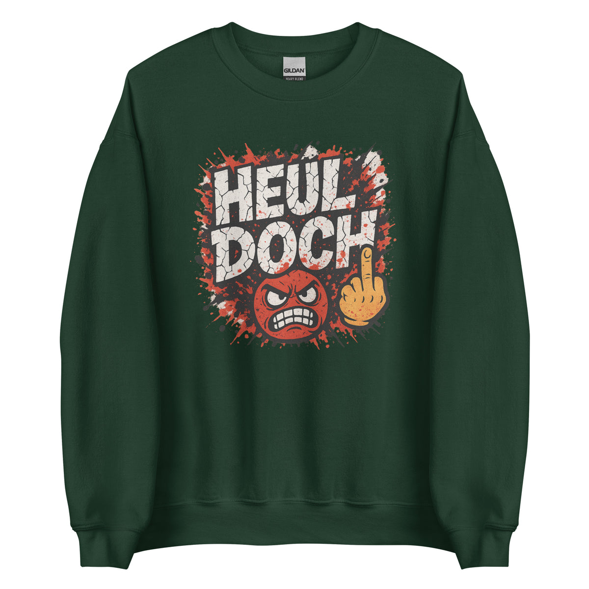 Heul doch – Unisex Sweater – grün, Vorderansicht