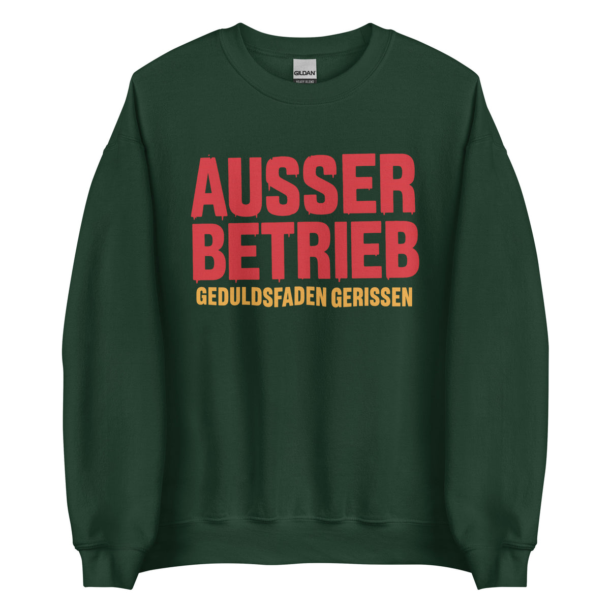 Außer Betrieb – Geduldsfaden gerissen Unisex Sweater – grün, Vorderansicht