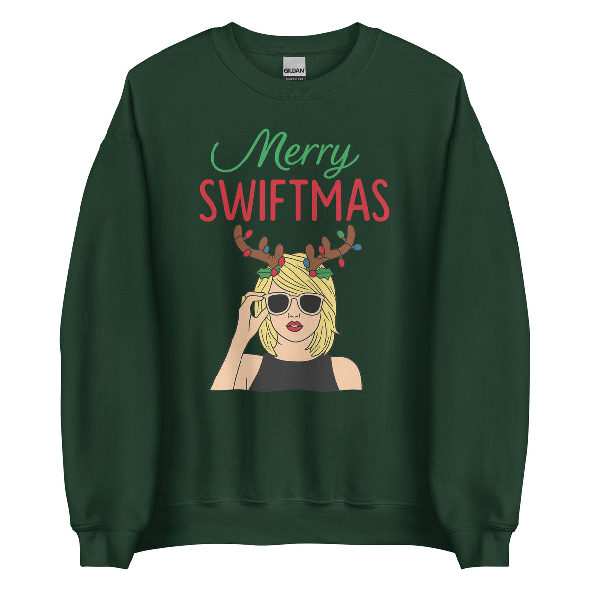 Merry Swiftmas Unisex Sweater – grün, Vorderansicht