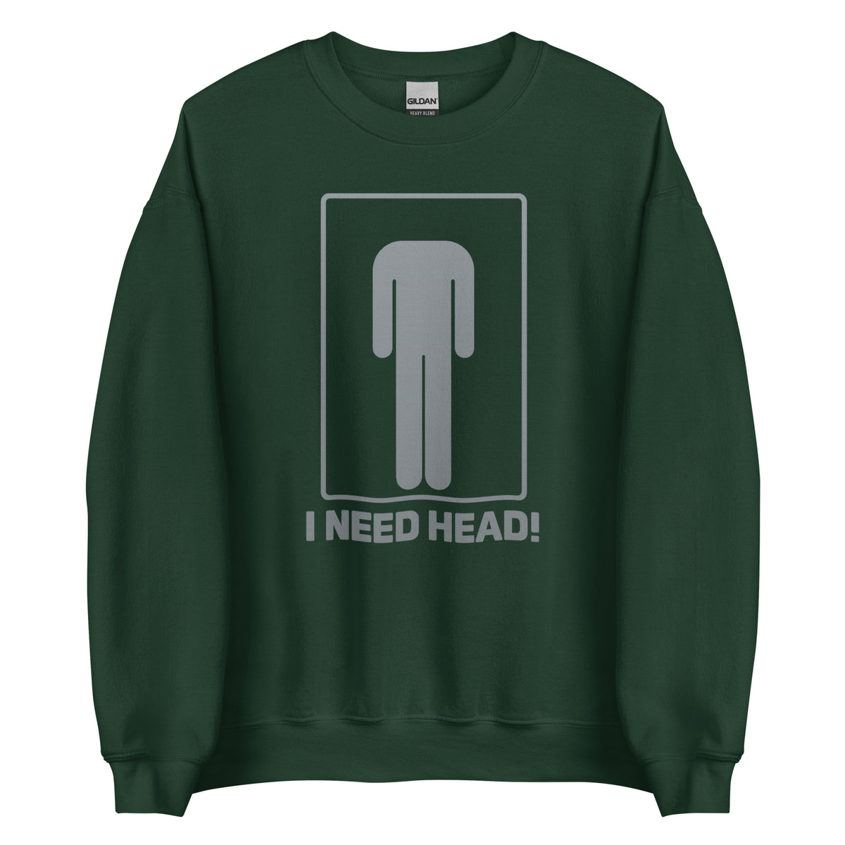 I Need Head. – Unisex Sweater – grün, Vorderansicht