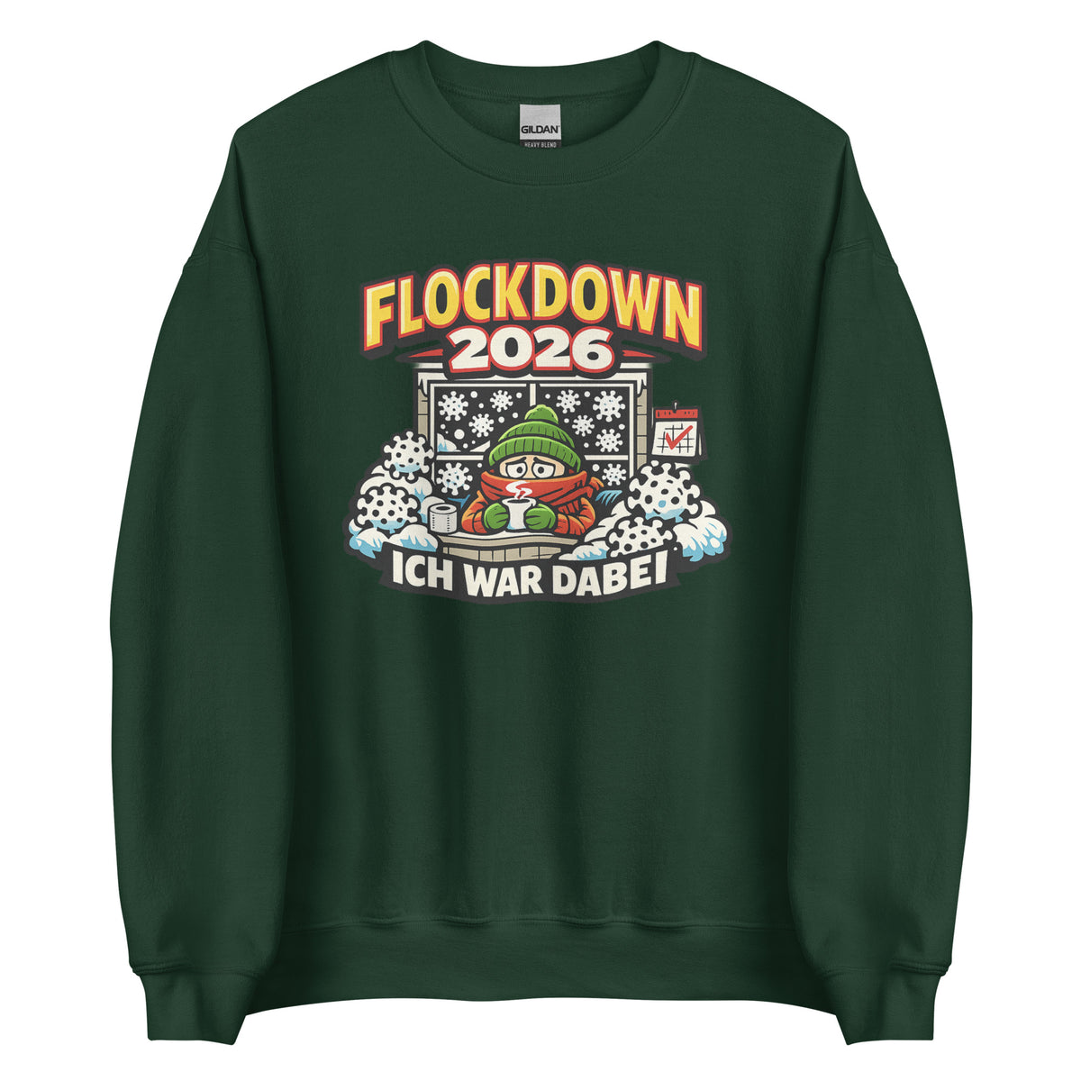 Flockdown 2026 – Ich war dabei – Unisex Sweater – grün, Vorderansicht