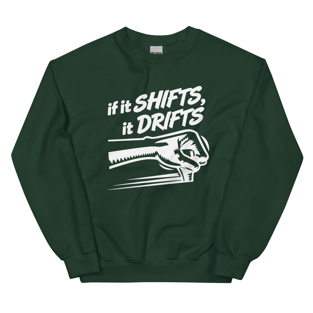 If It Shifts It Drifts Unisex-Sweater – grün, Vorderansicht
