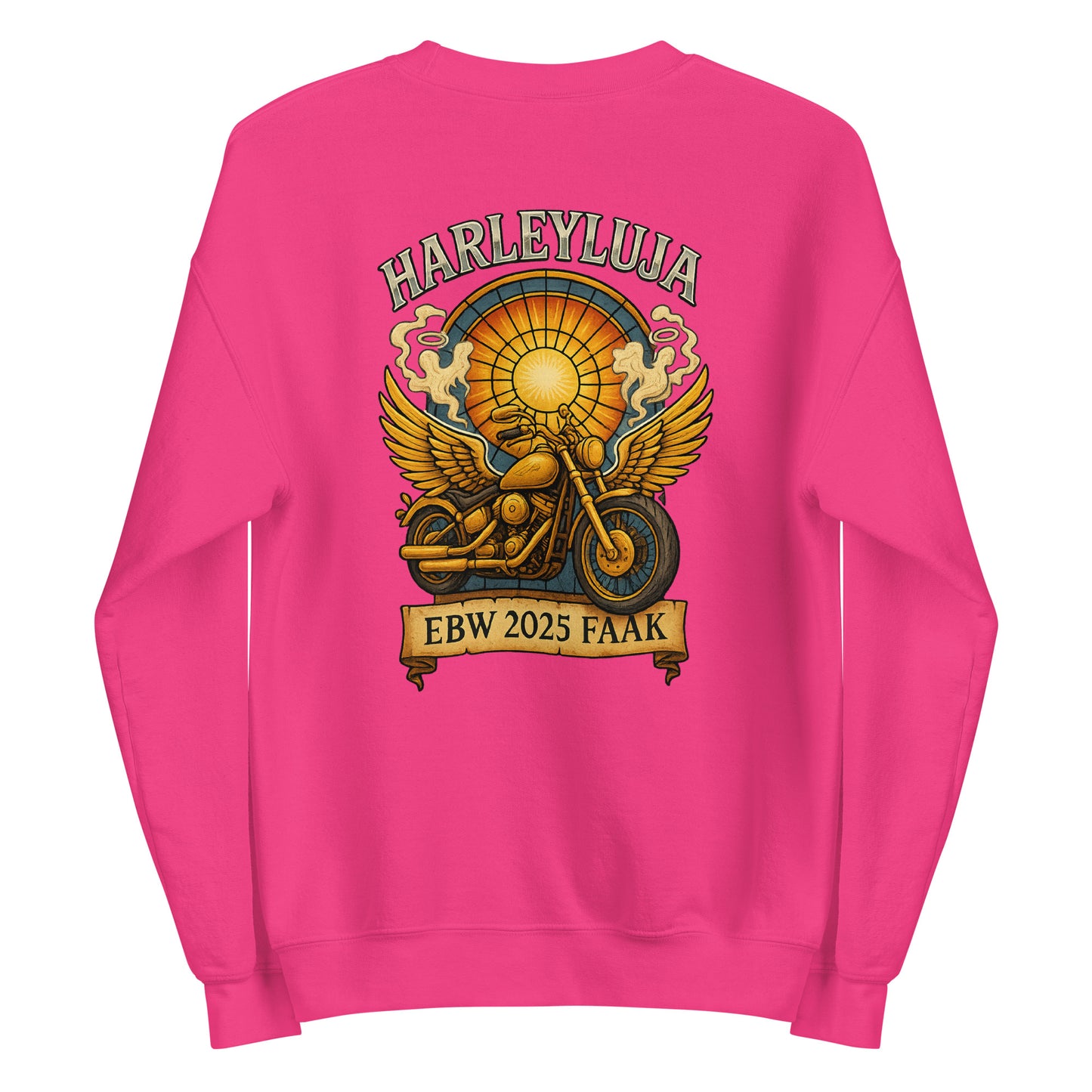 Harleyluja – Faakersee Edition 2025 - Unisex-Pullover (Backprint)