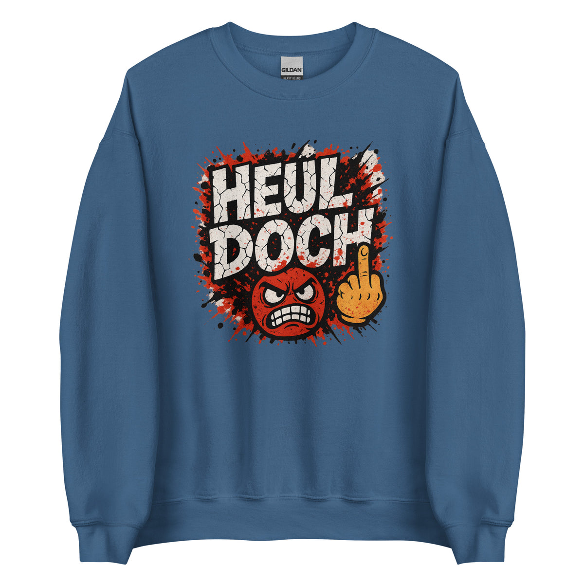 Heul doch – Unisex Sweater – blau, Vorderansicht