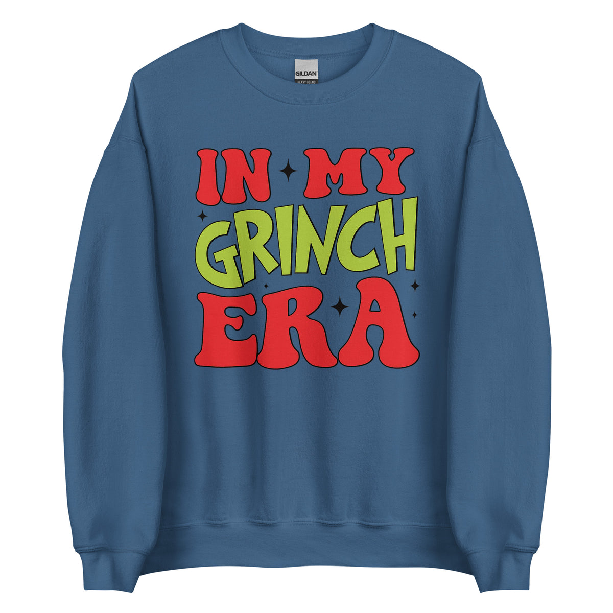 In My Grinch Era – Weihnachtssweater mit Humor – blau, Vorderansicht