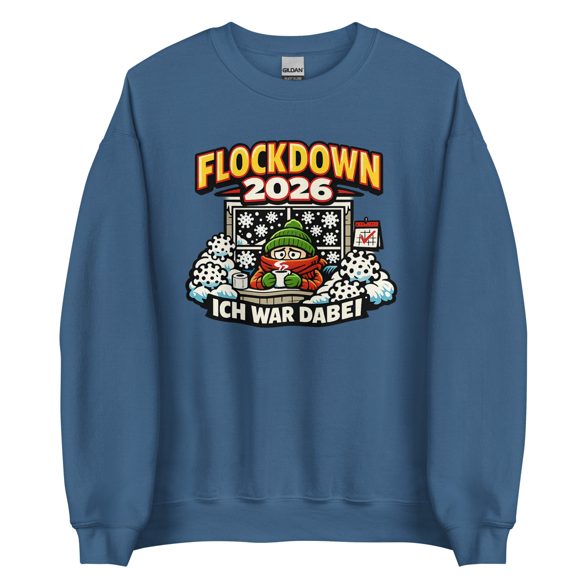 Flockdown 2026 – Ich war dabei – Unisex Sweater – blau, Vorderansicht