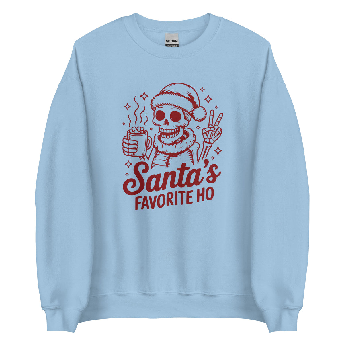 Santa’s Favorite Ho – Unisex Sweater – blau, Vorderansicht
