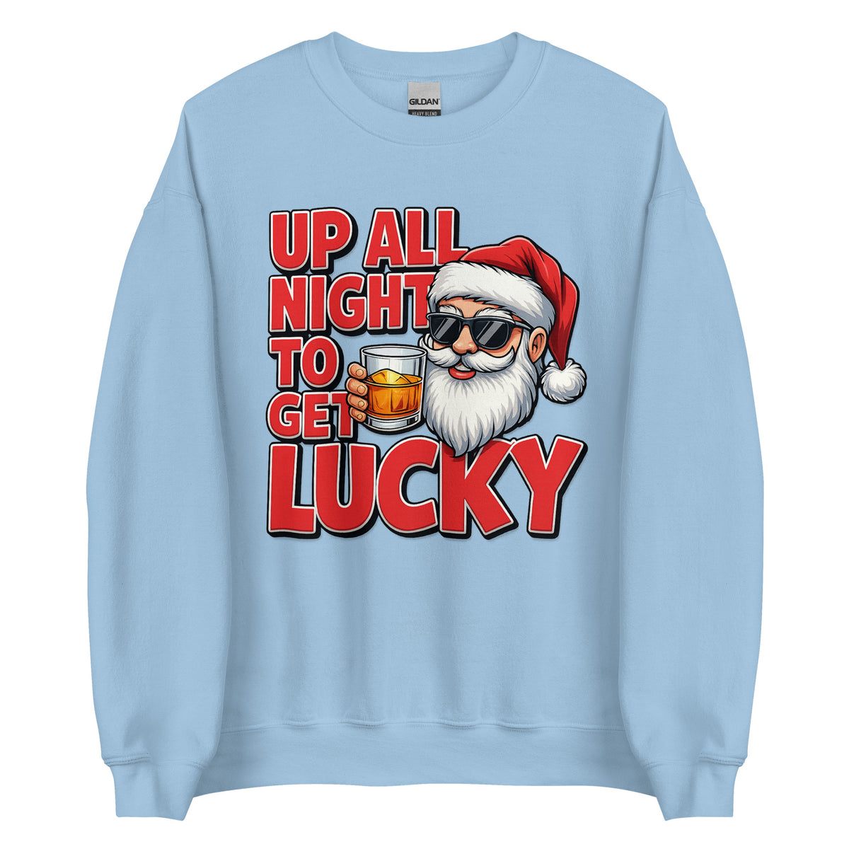 Up All Night To Get Lucky – Unisex Sweater – blau, Vorderansicht