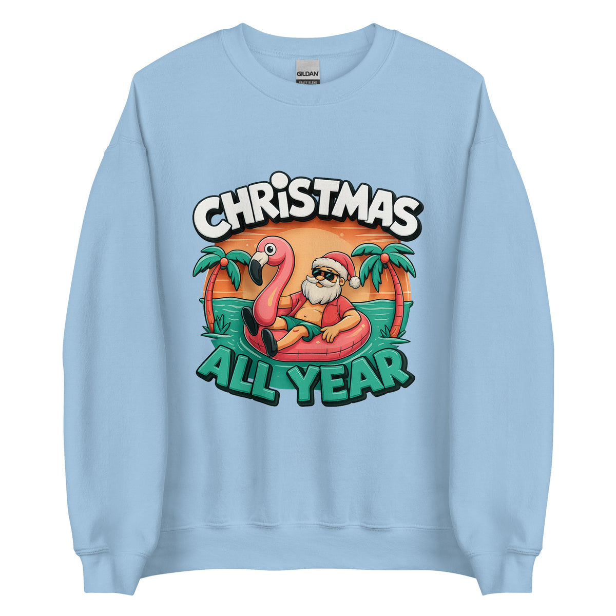 Christmas All Year – Unisex Sweater – blau, Vorderansicht