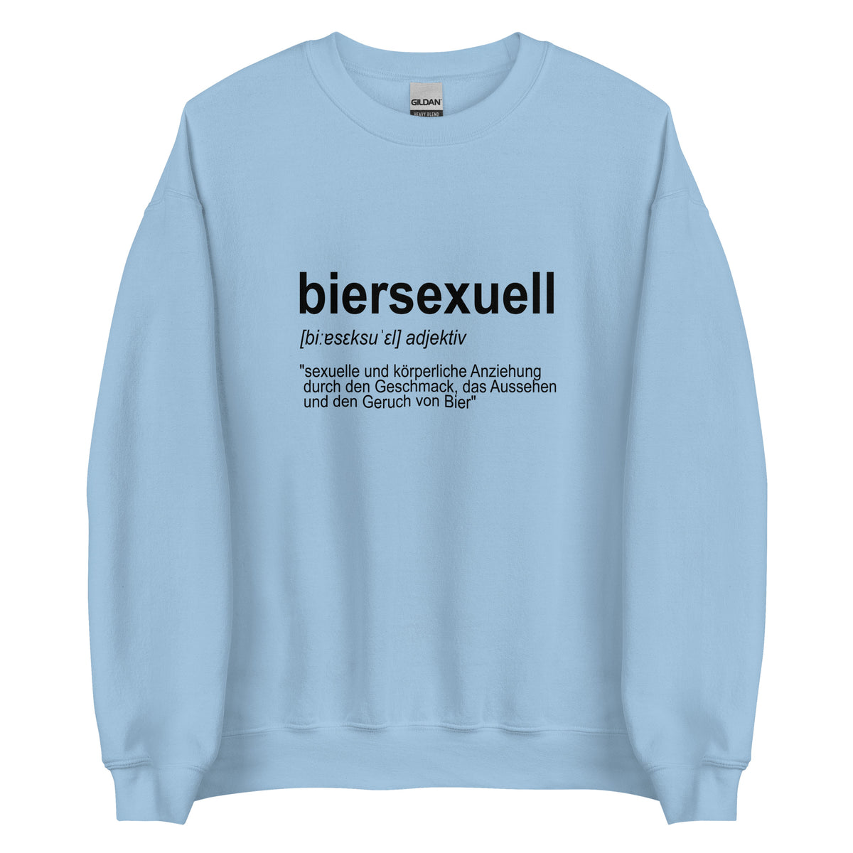 Biersexuell – Unisex Sweater – blau, Vorderansicht