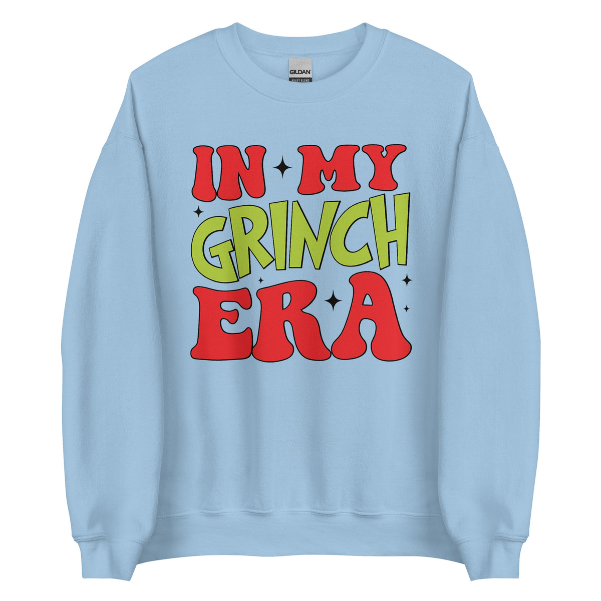 In My Grinch Era – Weihnachtssweater mit Humor – blau, Vorderansicht