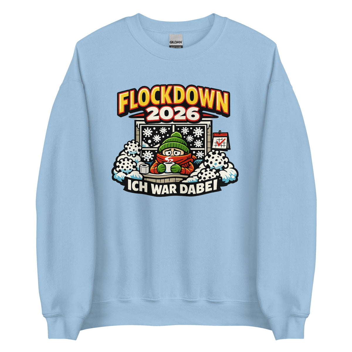 Flockdown 2026 – Ich war dabei – Unisex Sweater – blau, Vorderansicht