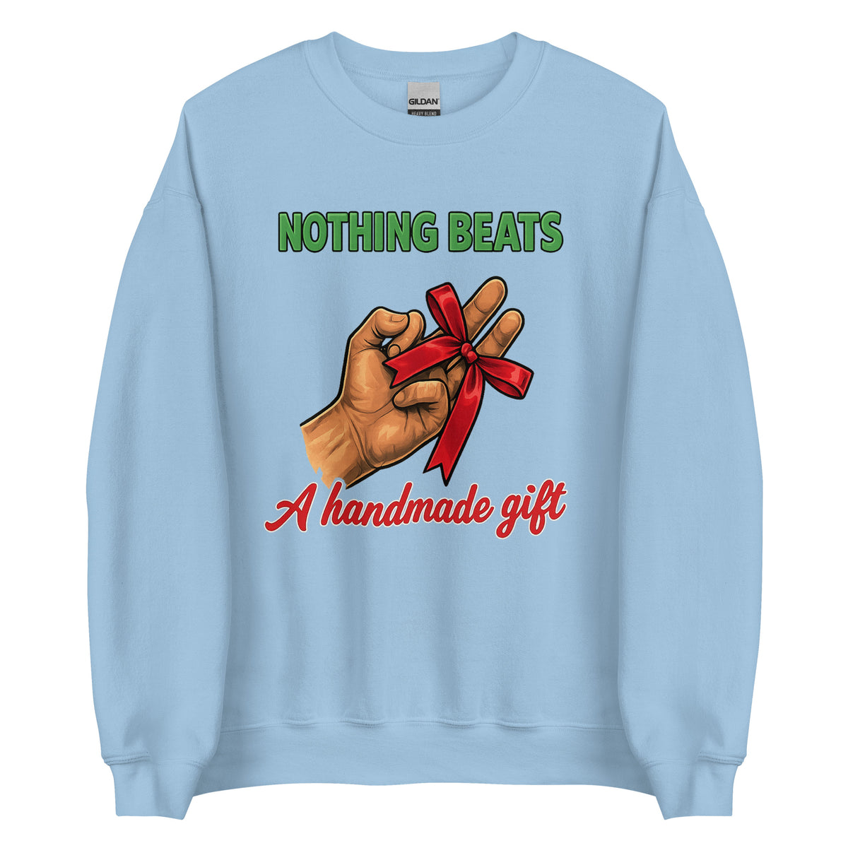 Nothing Beats a Handmade Gift – Unisex Sweater – blau, Vorderansicht