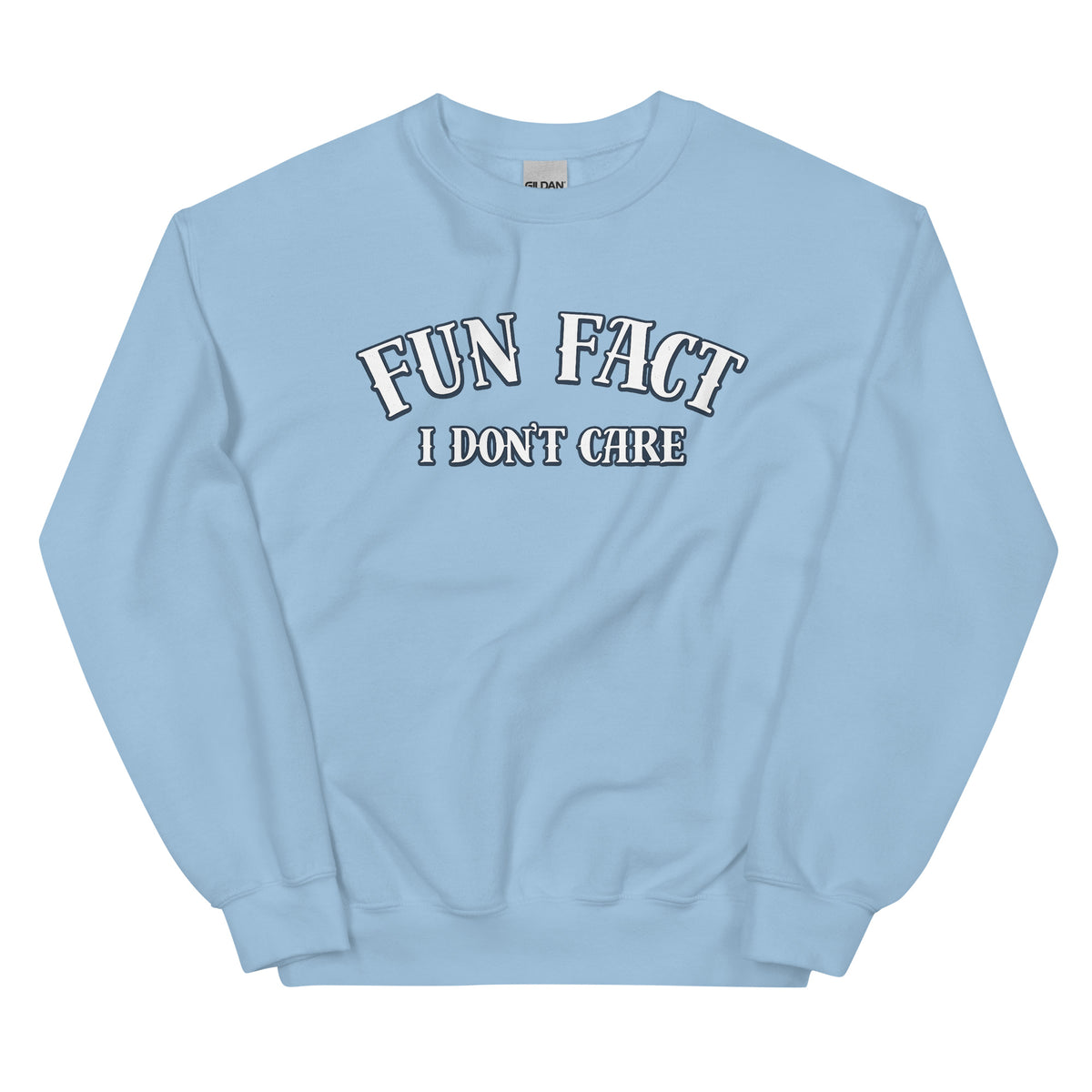 Fun Fact I Don’t Care Statement Sweater – blau, Vorderansicht