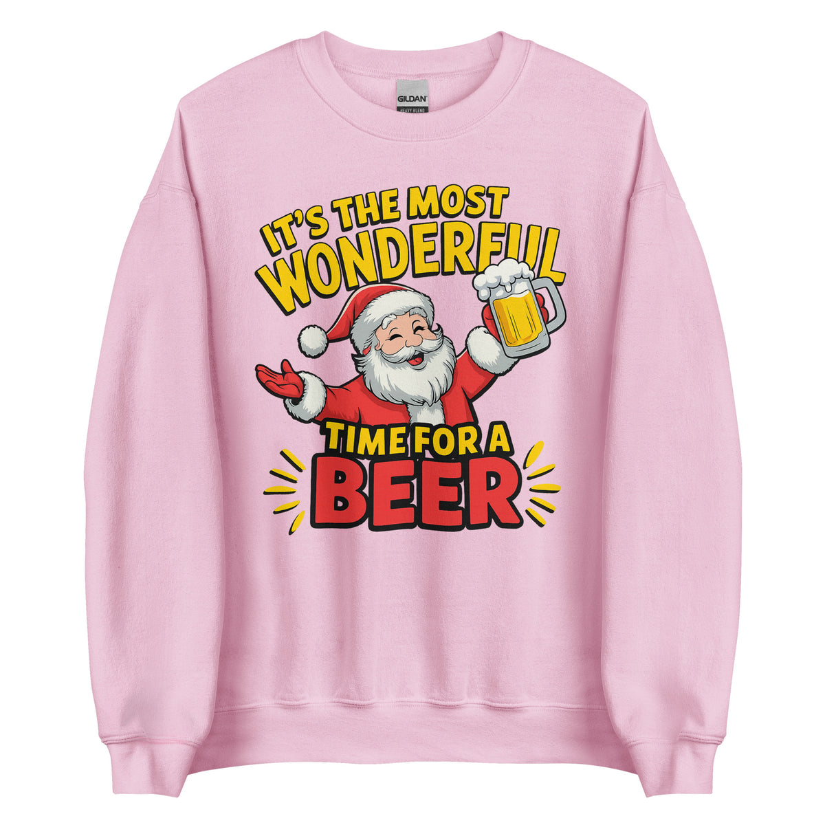 It’s the Most Wonderful Time for a Beer – Unisex Sweater – rosa, Vorderansicht